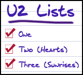 U2 Lists