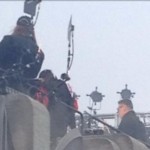 Larry and the film crew. Photo courtesy of twitter user Magz @GreenLight_711